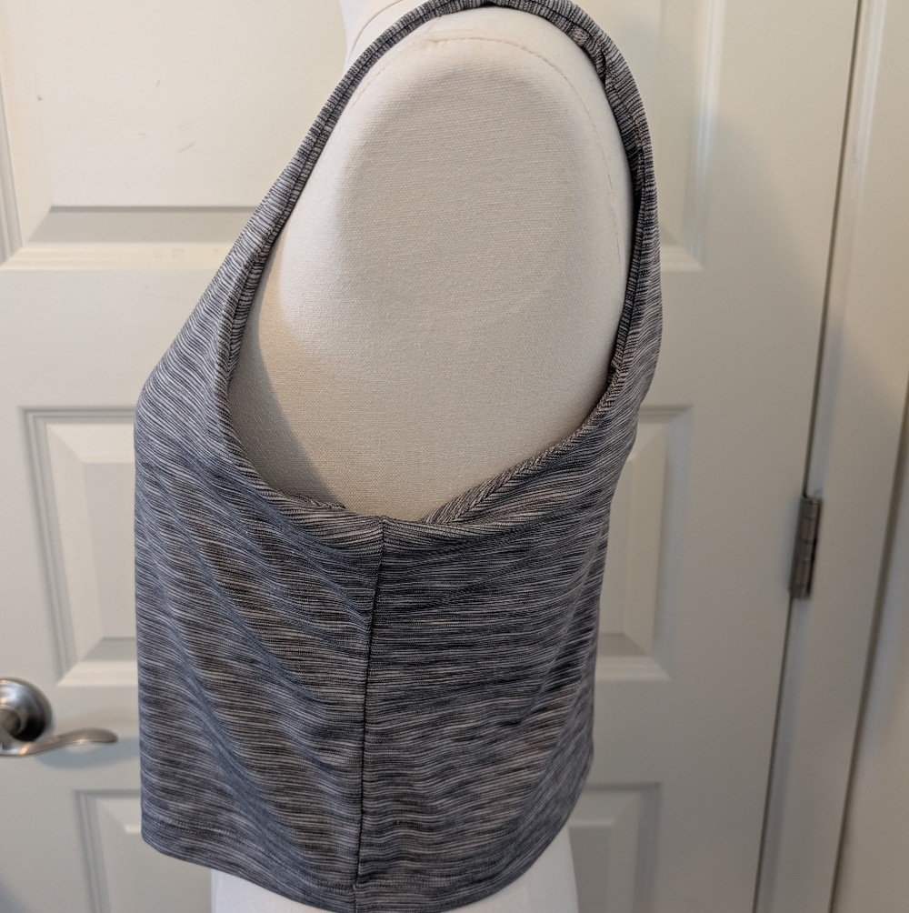 ATHLETA Transcend V-Neck Crop Bra Heather Gray 1X A-C Cup - Picture 2 of 7